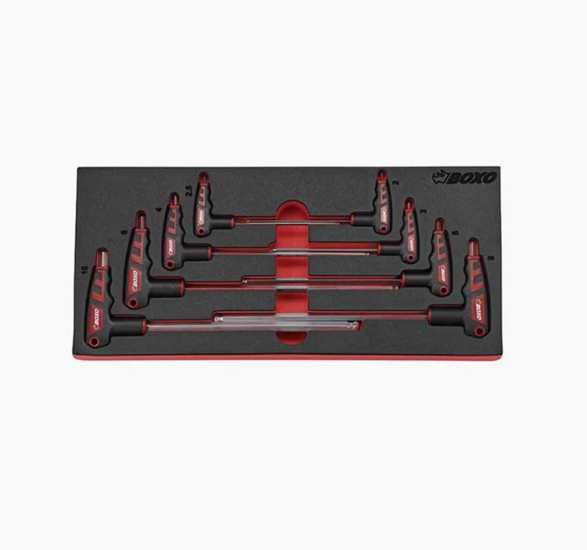 8 Pcs - 2 Way T-Handle Hex Key Set, 1/3 System Insert