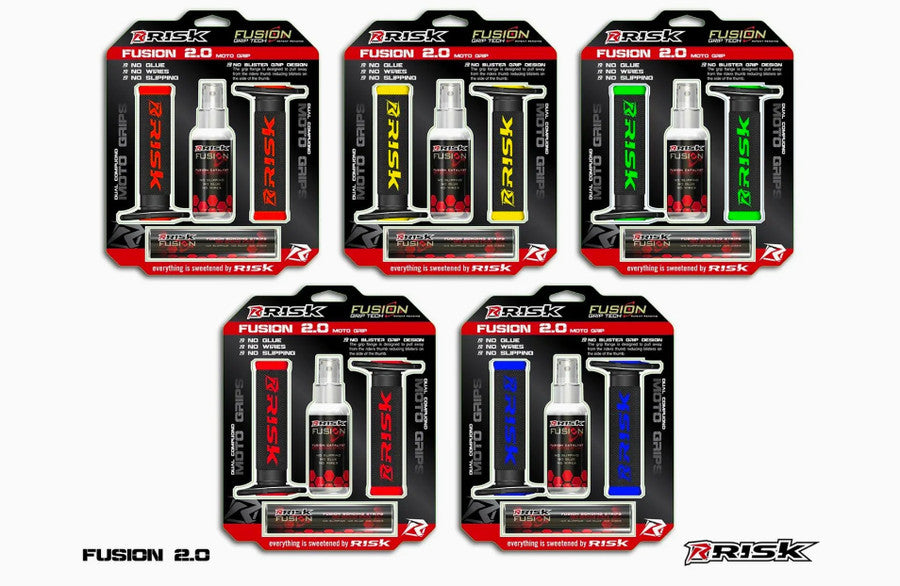 Risk Racing FUSION 2.0 Motocross Grips with Fusion Bonding System Original