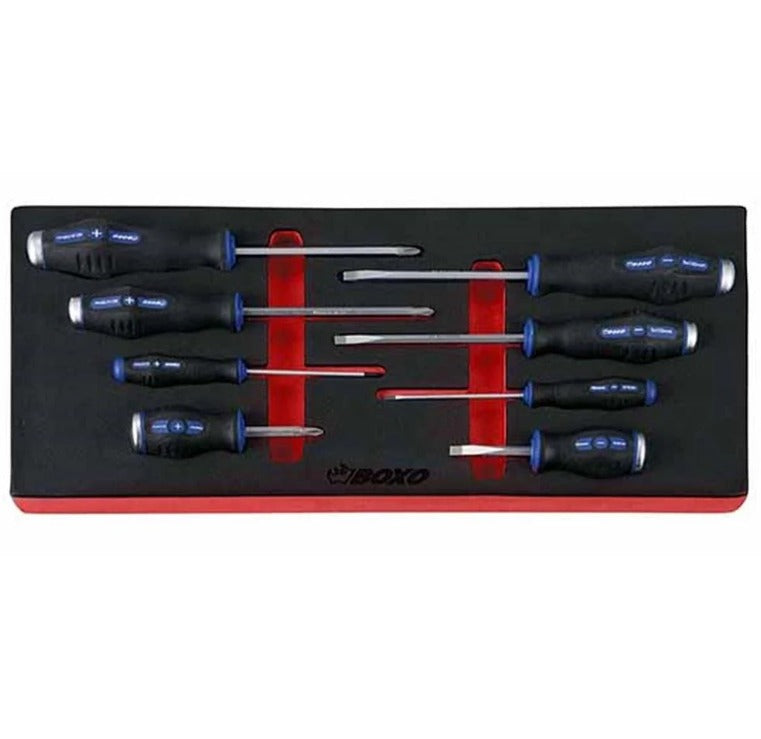 8 Pcs - Go-Through Slotted & Phillips Screwdriver Set, 1/3 System Insert