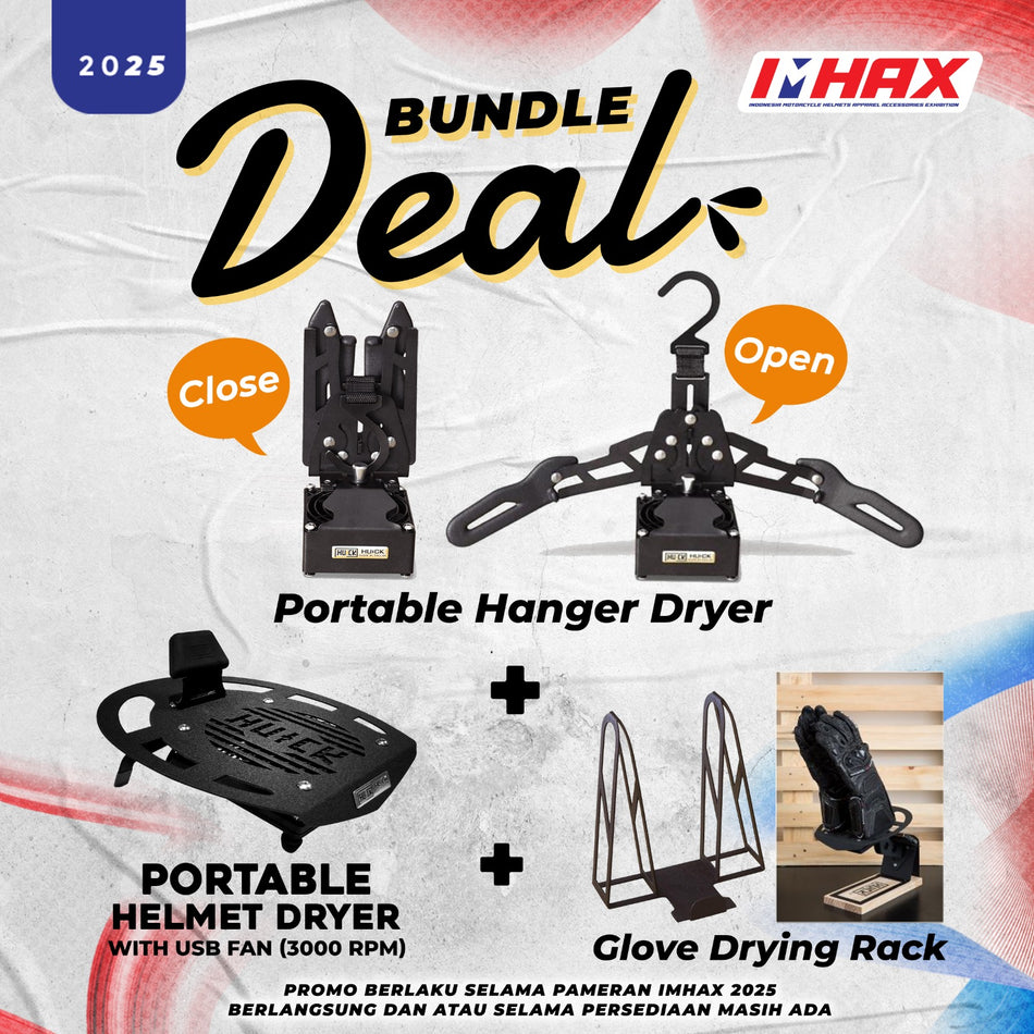 Huck Portable Hanger Dryer Bundling With Huck 3000RPM USB Fan & Glove Drying Rack