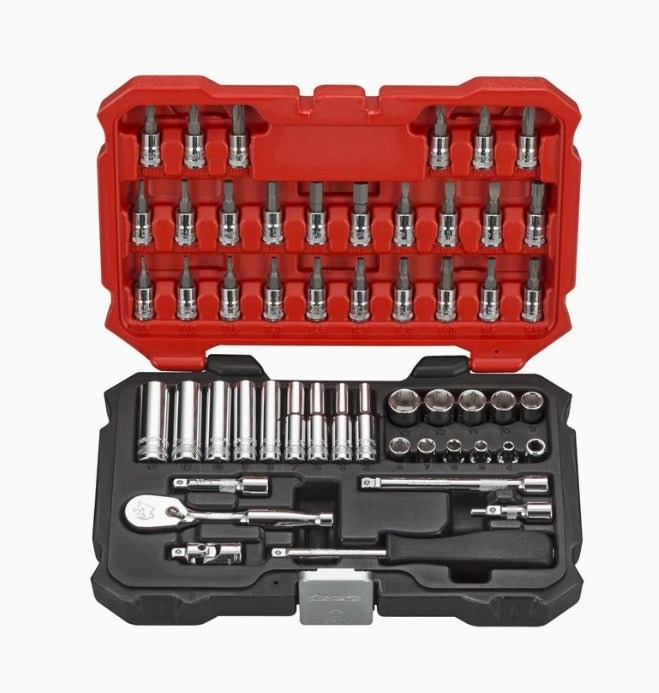 52pcs 1/4" Dr. 6PT Socket & Bits Set