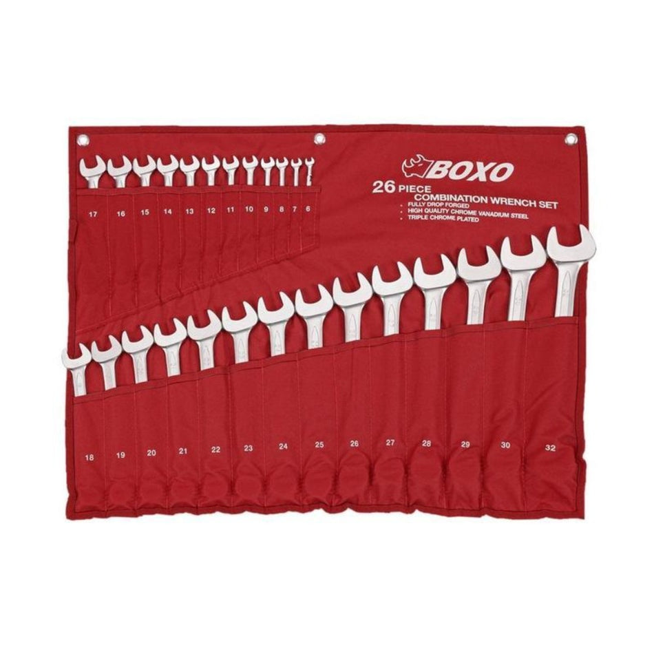 26pcs Combination Wrench Set with Pouch Bag - Wadamart