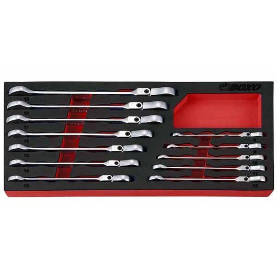 12 Pcs Flex Head Ratcheting Wrench Set - Wadamart