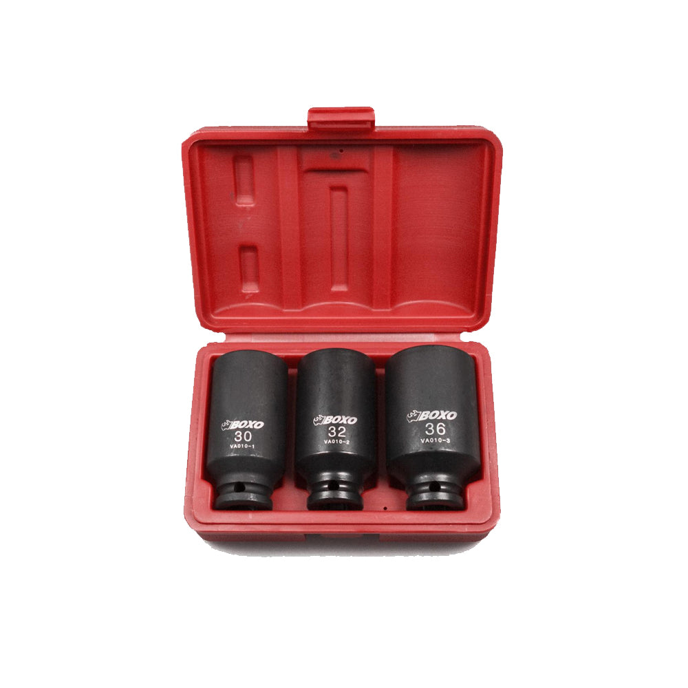 3pcs 1/2" Dr. 12PT Impact Socket For Hub Nuts Set - Wadamart